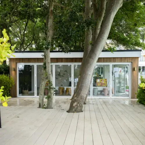 Garden Room Decking around Trees