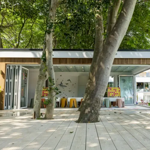 Decking around trees at THE NICI Hotel