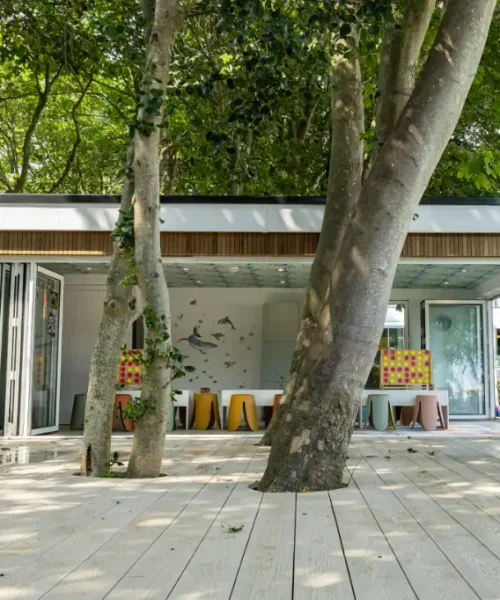 Decking around trees at THE NICI Hotel