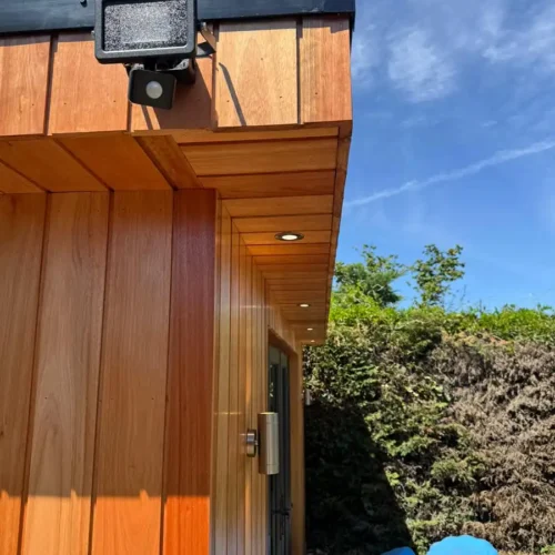 Salisbury Home Office and Gym Garden Room Exterior Lighting